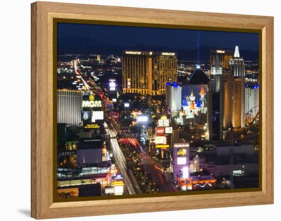 Neon Lights of the The Strip at Night, Las Vegas, Nevada, United States of America, North America-Kober Christian-Framed Premier Image Canvas