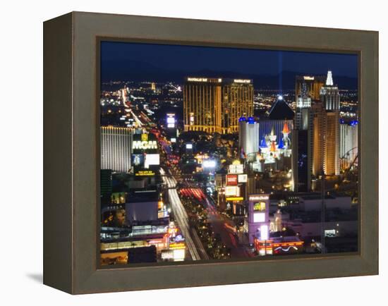 Neon Lights of the The Strip at Night, Las Vegas, Nevada, United States of America, North America-Kober Christian-Framed Premier Image Canvas