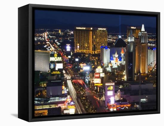 Neon Lights of the The Strip at Night, Las Vegas, Nevada, United States of America, North America-Kober Christian-Framed Premier Image Canvas
