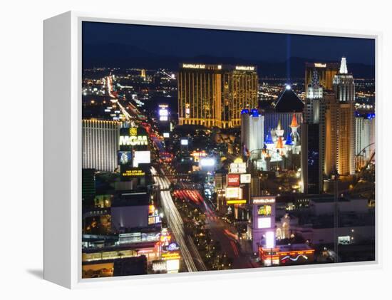 Neon Lights of the The Strip at Night, Las Vegas, Nevada, United States of America, North America-Kober Christian-Framed Premier Image Canvas