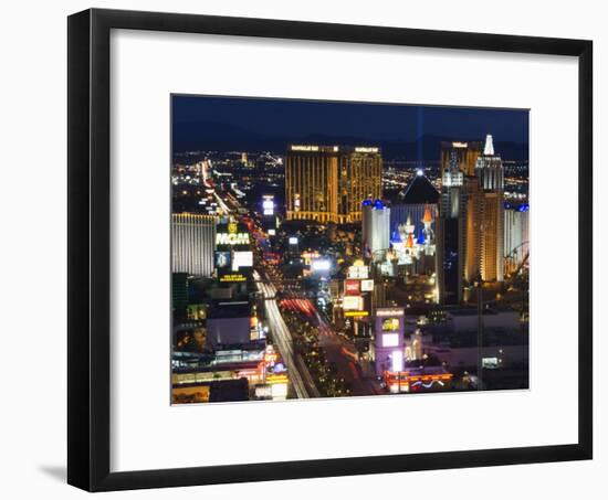 Neon Lights of the The Strip at Night, Las Vegas, Nevada, United States of America, North America-Kober Christian-Framed Photographic Print