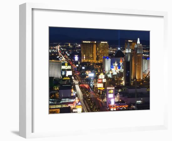 Neon Lights of the The Strip at Night, Las Vegas, Nevada, United States of America, North America-Kober Christian-Framed Photographic Print