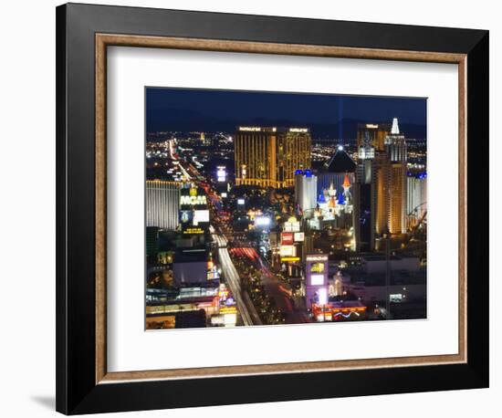 Neon Lights of the The Strip at Night, Las Vegas, Nevada, United States of America, North America-Kober Christian-Framed Photographic Print