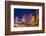 Neon Lights on Las Vegas Strip at Dusk with Car Headlights Leaving Streaks of Light-Eleanor Scriven-Framed Photographic Print