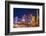 Neon Lights on Las Vegas Strip at Dusk with Car Headlights Leaving Streaks of Light-Eleanor Scriven-Framed Photographic Print