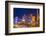 Neon Lights on Las Vegas Strip at Dusk with Car Headlights Leaving Streaks of Light-Eleanor Scriven-Framed Photographic Print