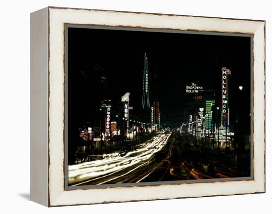 Neon Lights Shining in Hollywood-Ralph Crane-Framed Premier Image Canvas