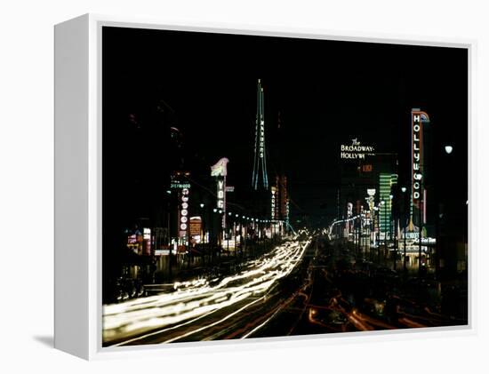 Neon Lights Shining in Hollywood-Ralph Crane-Framed Premier Image Canvas