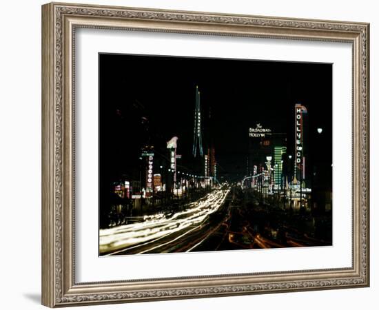 Neon Lights Shining in Hollywood-Ralph Crane-Framed Photographic Print