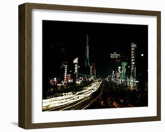 Neon Lights Shining in Hollywood-Ralph Crane-Framed Photographic Print