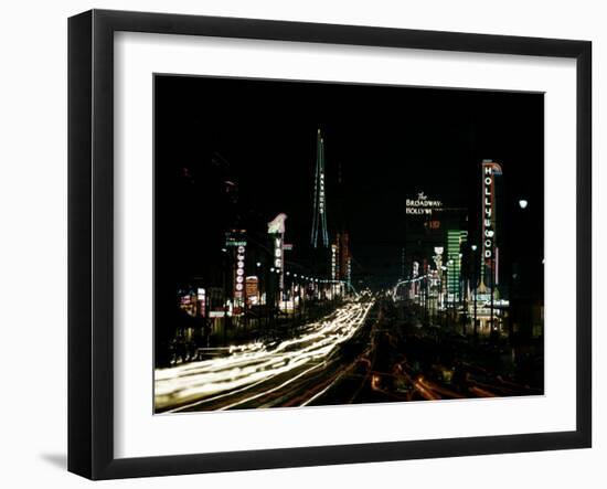 Neon Lights Shining in Hollywood-Ralph Crane-Framed Photographic Print