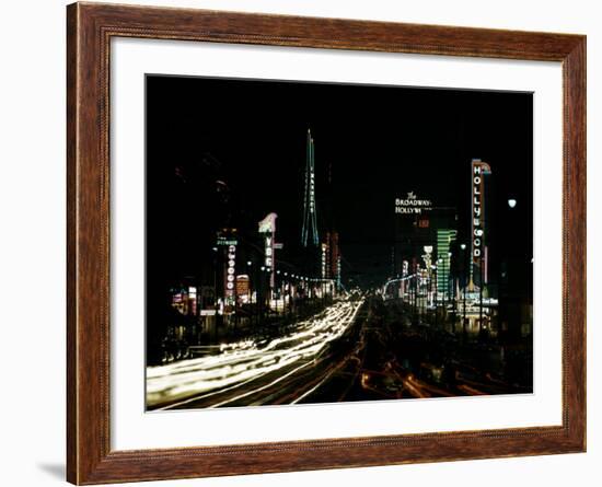 Neon Lights Shining in Hollywood-Ralph Crane-Framed Photographic Print