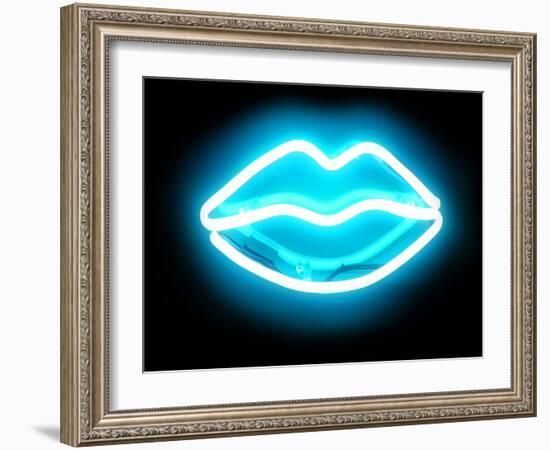 Neon Lips AB-Hailey Carr-Framed Art Print