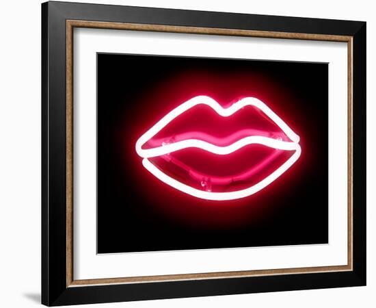 Neon Lips RB-Hailey Carr-Framed Art Print
