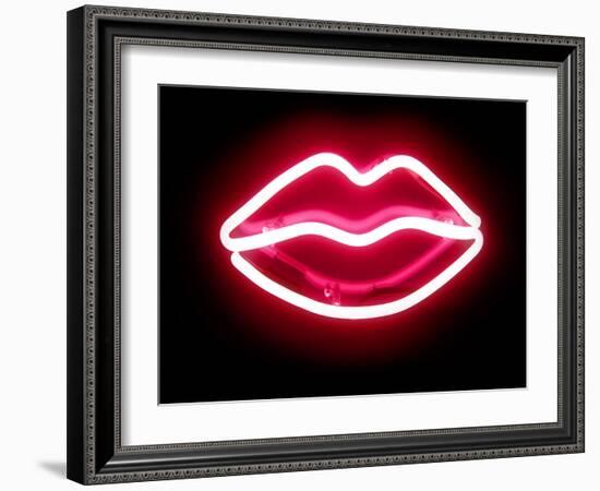 Neon Lips RB-Hailey Carr-Framed Art Print