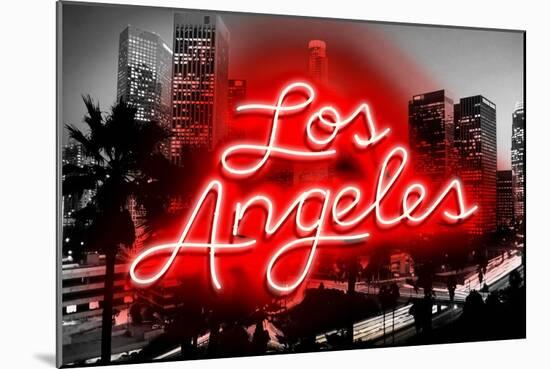 Neon Los Angeles RB-Hailey Carr-Mounted Art Print