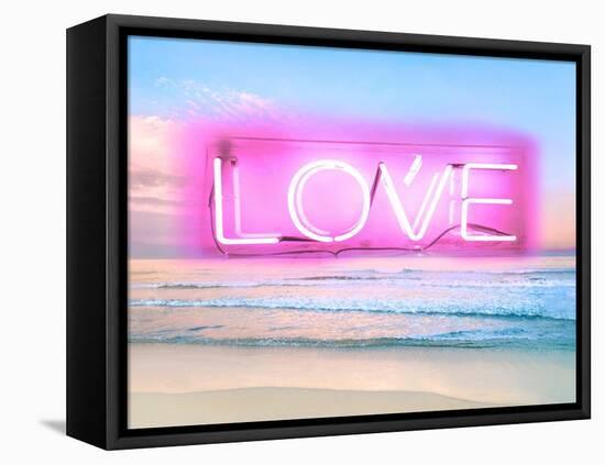 Neon Love Beach PB-Hailey Carr-Framed Stretched Canvas