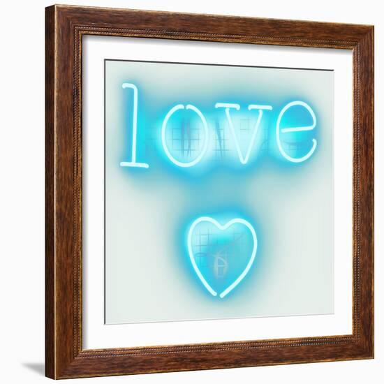 Neon Love Heart AW-Hailey Carr-Framed Art Print