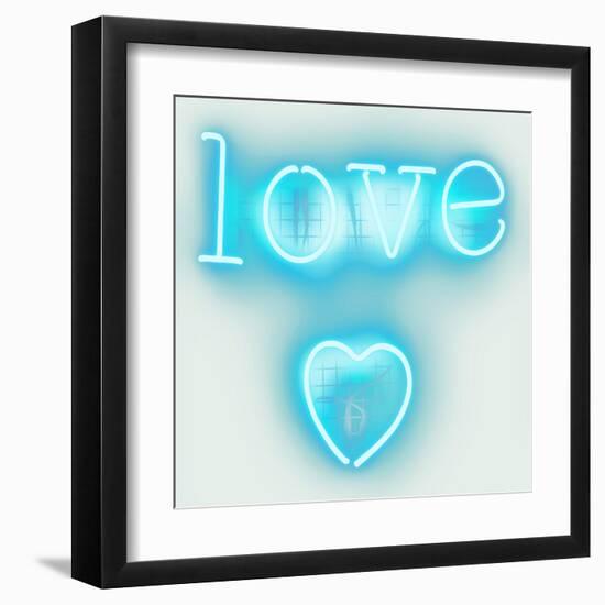 Neon Love Heart AW-Hailey Carr-Framed Art Print