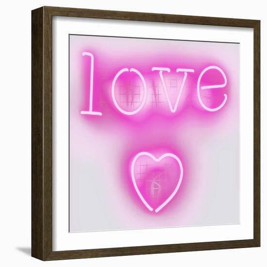 Neon Love Heart PW-Hailey Carr-Framed Art Print