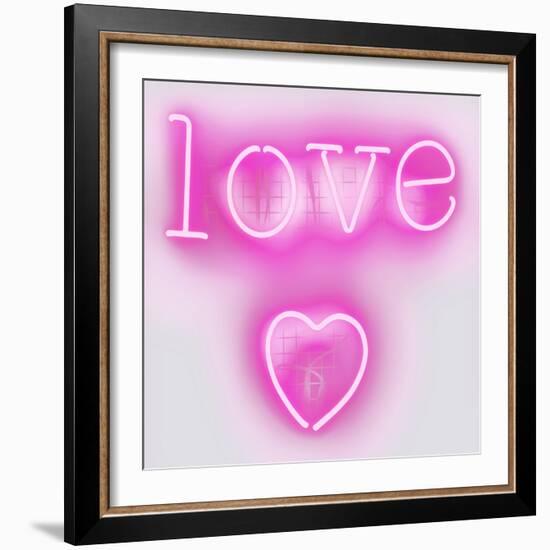 Neon Love Heart PW-Hailey Carr-Framed Art Print