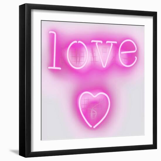 Neon Love Heart PW-Hailey Carr-Framed Art Print