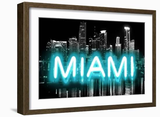 Neon Miami AB-Hailey Carr-Framed Art Print