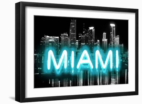 Neon Miami AB-Hailey Carr-Framed Art Print