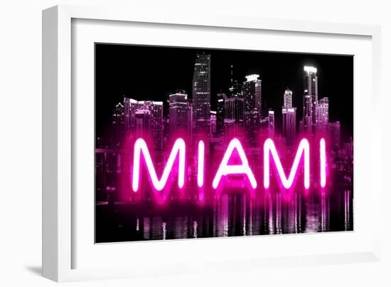 Neon Miami PB-Hailey Carr-Framed Art Print