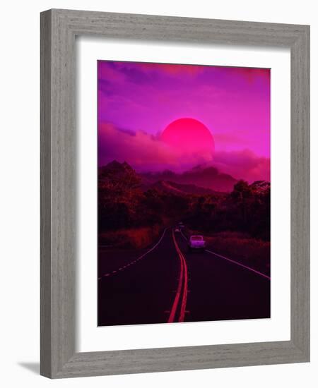 Neon Mountain-Ritvik takkar-Framed Giclee Print