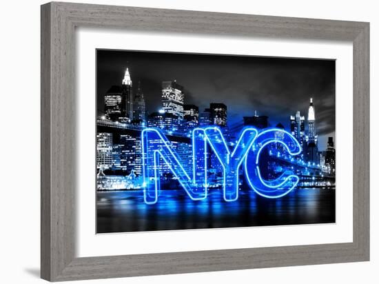 Neon New York City BB-Hailey Carr-Framed Art Print