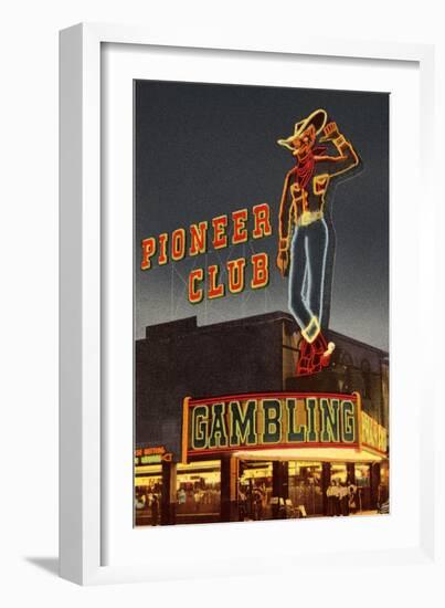 Neon, Pioneer Club, Las Vegas, Nevada-null-Framed Premium Giclee Print