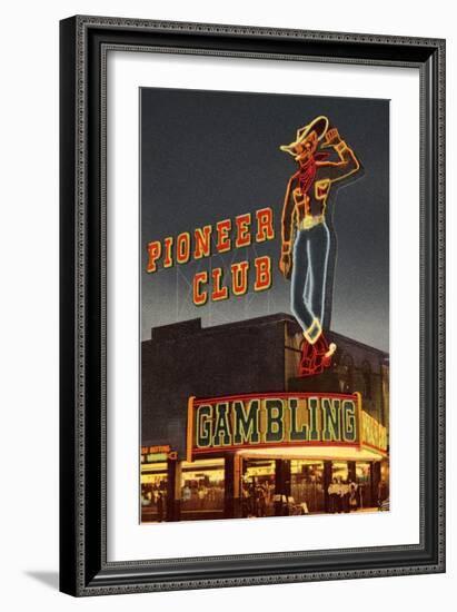 Neon, Pioneer Club, Las Vegas, Nevada-null-Framed Premium Giclee Print