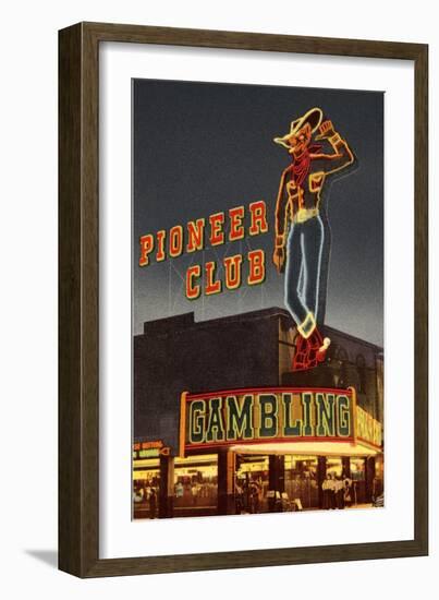 Neon, Pioneer Club, Las Vegas, Nevada-null-Framed Art Print