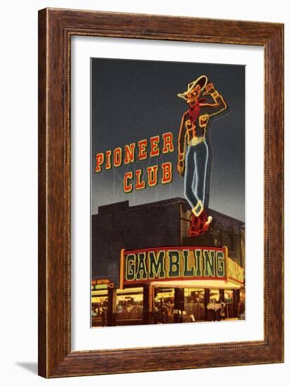 Neon, Pioneer Club, Las Vegas, Nevada-null-Framed Art Print