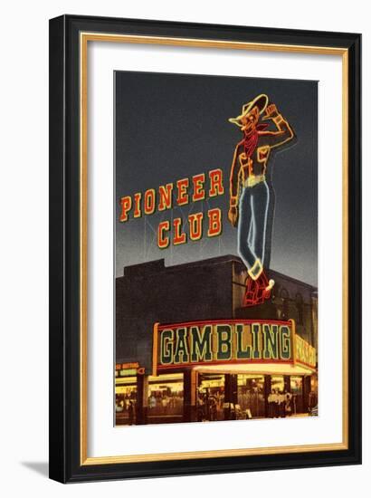 Neon, Pioneer Club, Las Vegas, Nevada-null-Framed Art Print