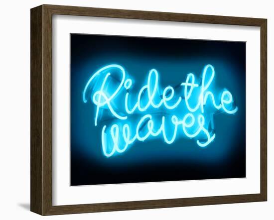 Neon Ride The Waves AB-Hailey Carr-Framed Art Print