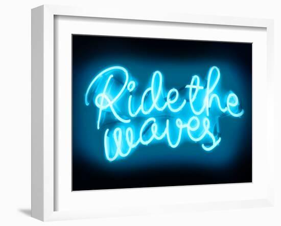 Neon Ride The Waves AB-Hailey Carr-Framed Art Print