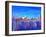 Neon Shimmering Skyline of Chicago Skyline at Night-Martina Bleichner-Framed Art Print