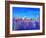 Neon Shimmering Skyline of Chicago Skyline at Night-Martina Bleichner-Framed Art Print