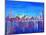 Neon Shimmering Skyline of Chicago Skyline at Night-Martina Bleichner-Mounted Art Print