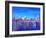 Neon Shimmering Skyline of Chicago Skyline at Night-Martina Bleichner-Framed Art Print