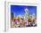 Neon Shimmering Skyline of Seattle With Space Need-Martina Bleichner-Framed Art Print