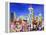 Neon Shimmering Skyline of Seattle With Space Need-Martina Bleichner-Framed Stretched Canvas