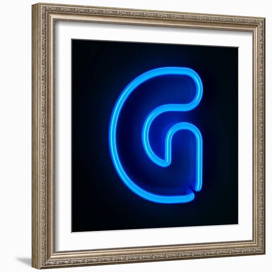 Neon Sign Letter G-badboo-Framed Art Print