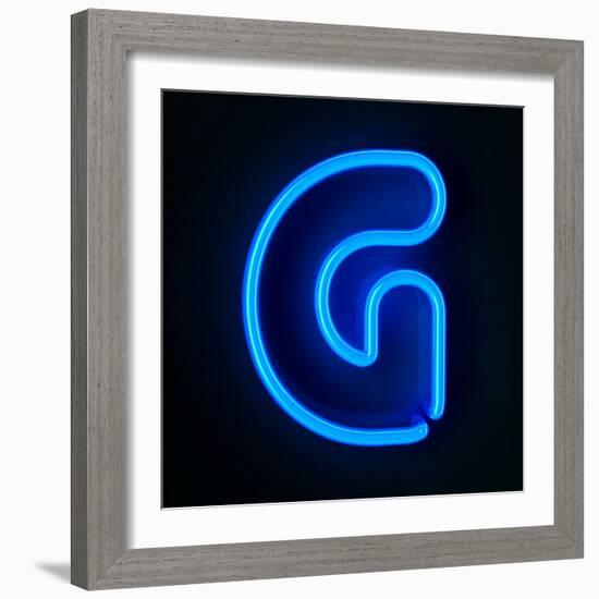 Neon Sign Letter G-badboo-Framed Art Print