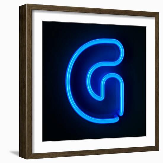 Neon Sign Letter G-badboo-Framed Art Print