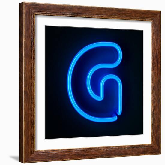 Neon Sign Letter G-badboo-Framed Art Print