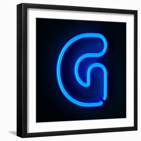 Neon Sign Letter G-badboo-Framed Art Print