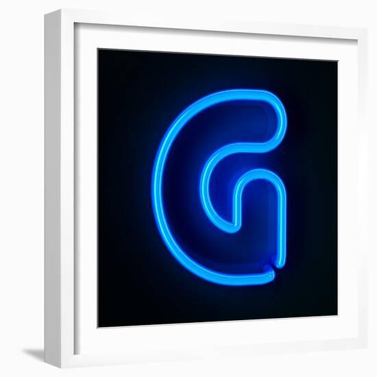 Neon Sign Letter G-badboo-Framed Art Print